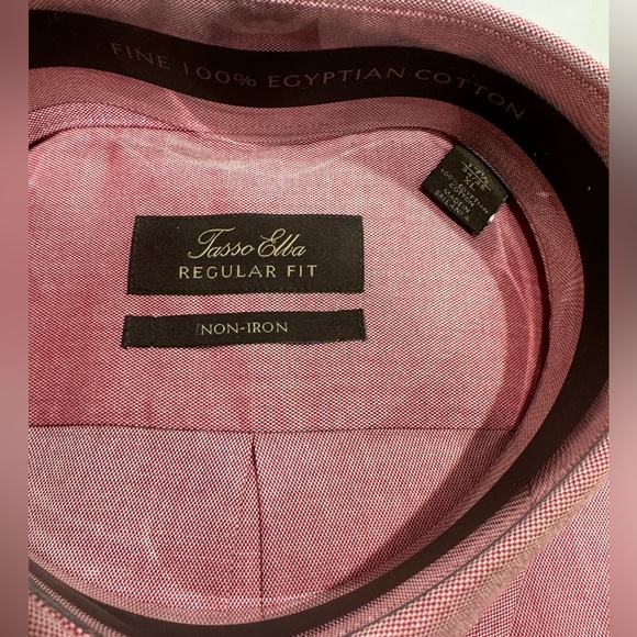 NWT Tasso Elba men’s Egyptian cotton no iron collard shirt 17.3/34 34 xl - Picture 3 of 4